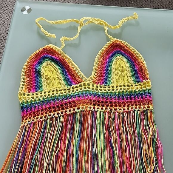 Crochet Boho Hippie Halter Top - Picture 9 of 9